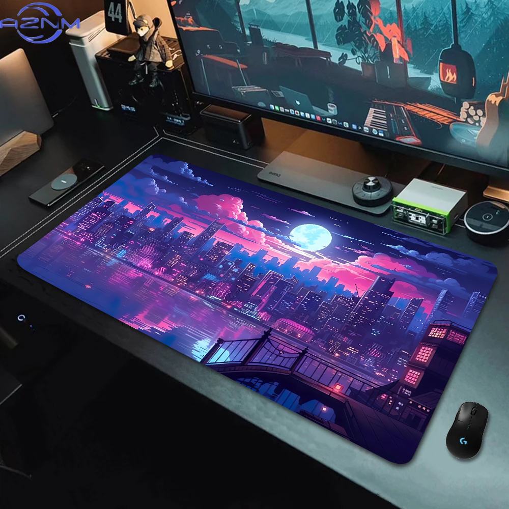 Retro Gaming Tokyo - Retro City Street Muismat Neon Tokyo