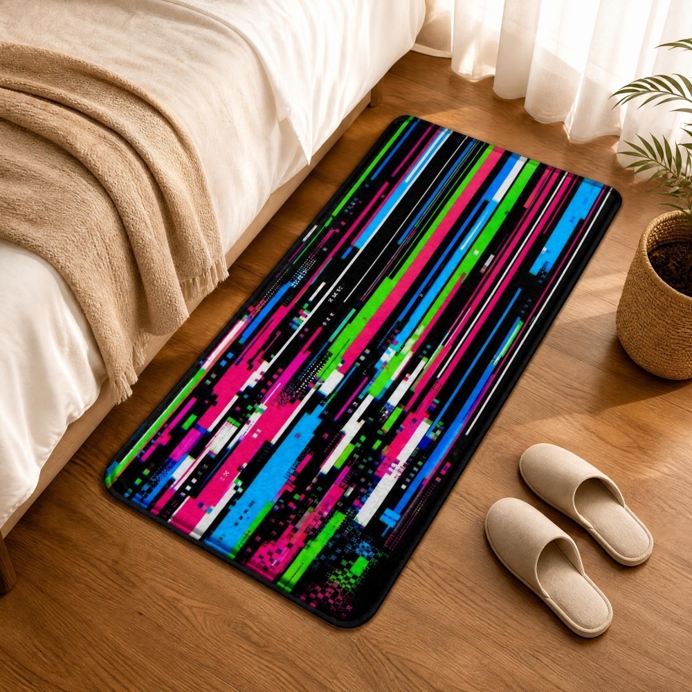Retro Gaming Bar - Cyberpunk Glitch Kleurrijke verticale streepprint flanellen