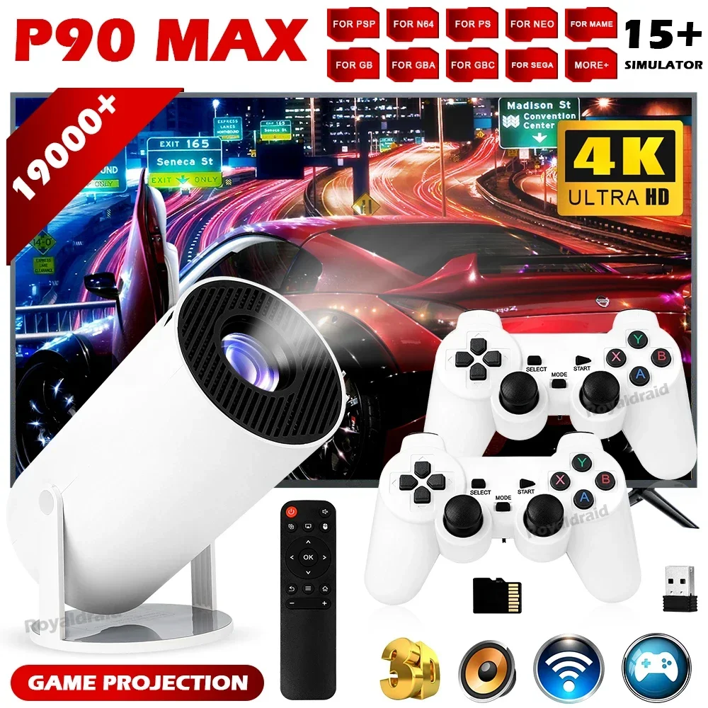 Retro Gaming With Projector - P90 Max Draagbare Slimme Gaming Projector