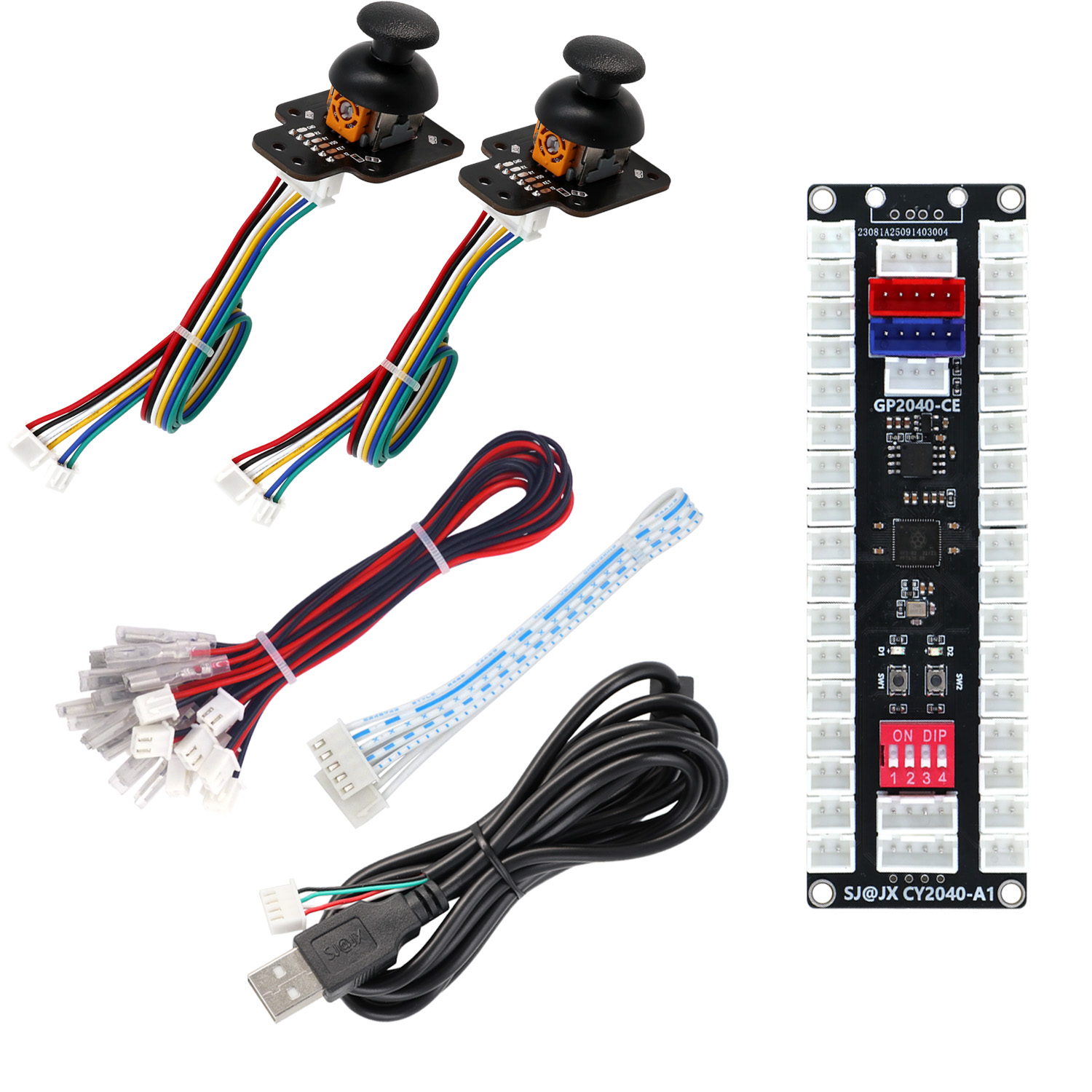 Arcade Button Kit - SJ@JX Arcade Controller Joystick-knopkit RP2040 Encoder,