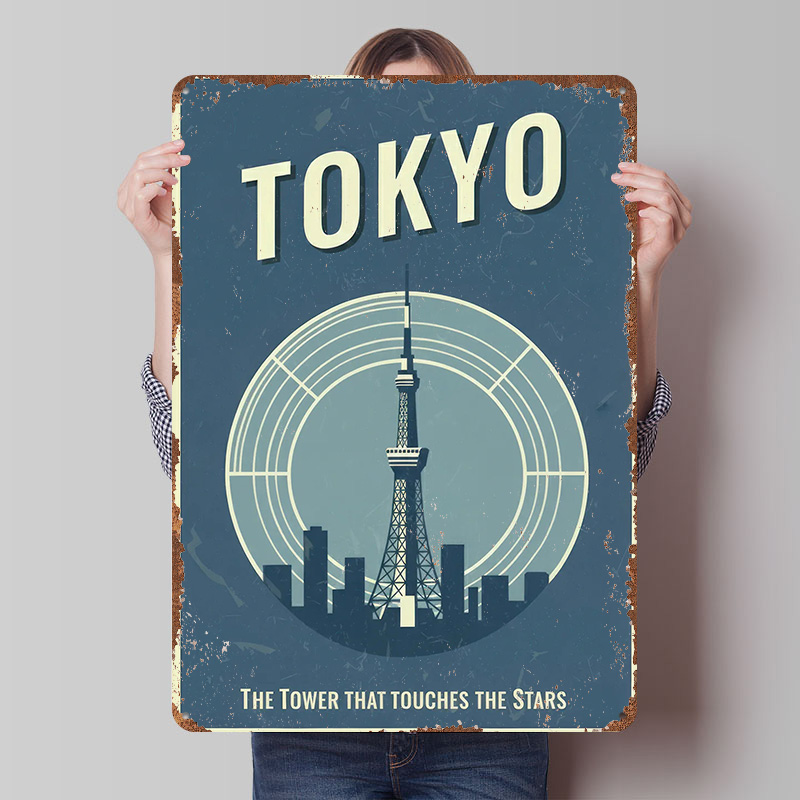 Retro Gaming Tokyo - Tokyo Tower Vintage Travel Gedrukte Poster
