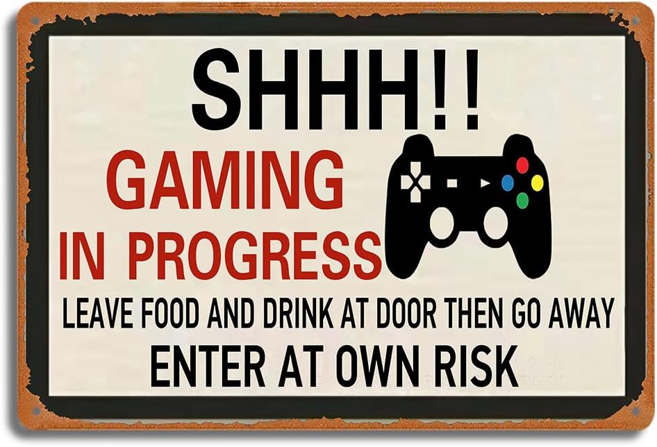 Retro Gaming Games - Retro Gaming metalen blikken bord, SHHH!