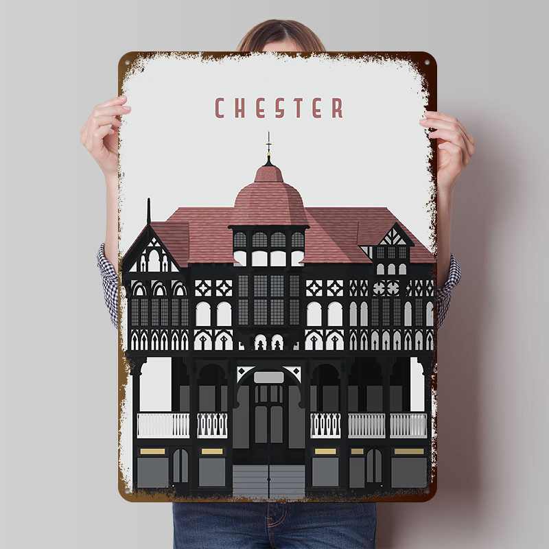 Retro Gaming Bar - Chester Travel Printing Poster Aangepaste Retro