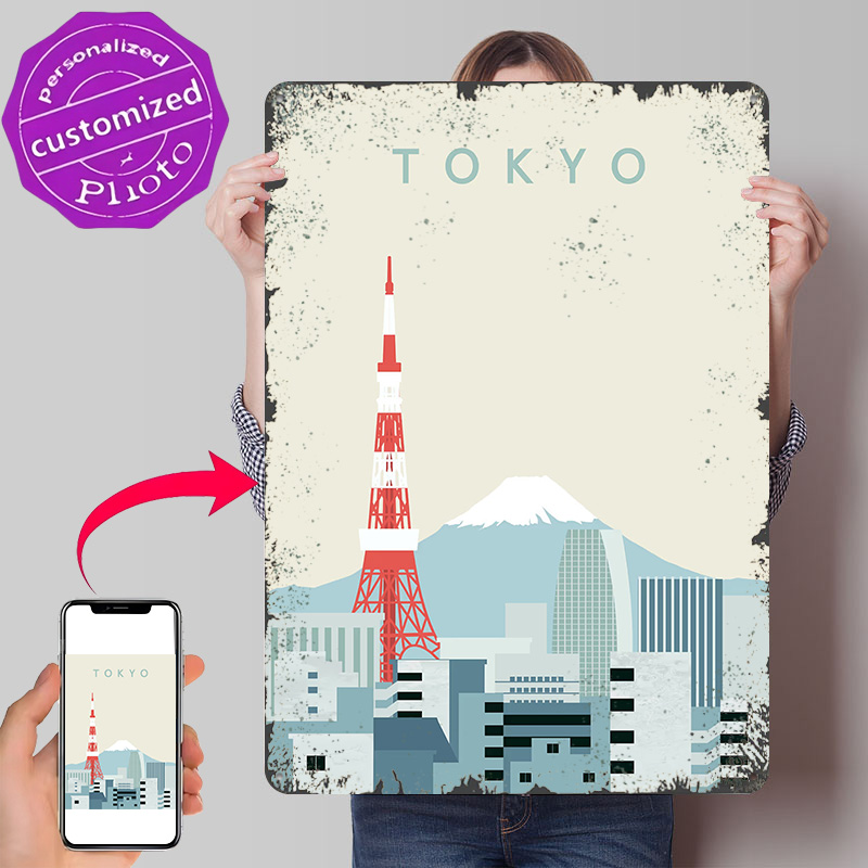 Retro Gaming Tokyo - Tokyo Poster Retro 3D Geprint Metalen