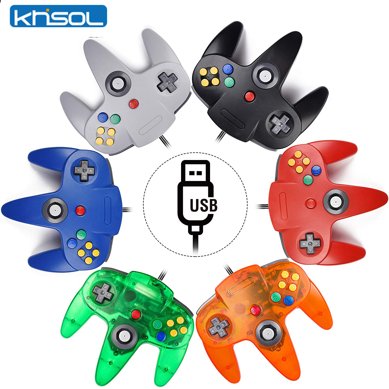 Retro Gaming Nintendo - N64-controller Klassieke USB-bekabelde afstandsbediening Gamepad Gaming-joystick