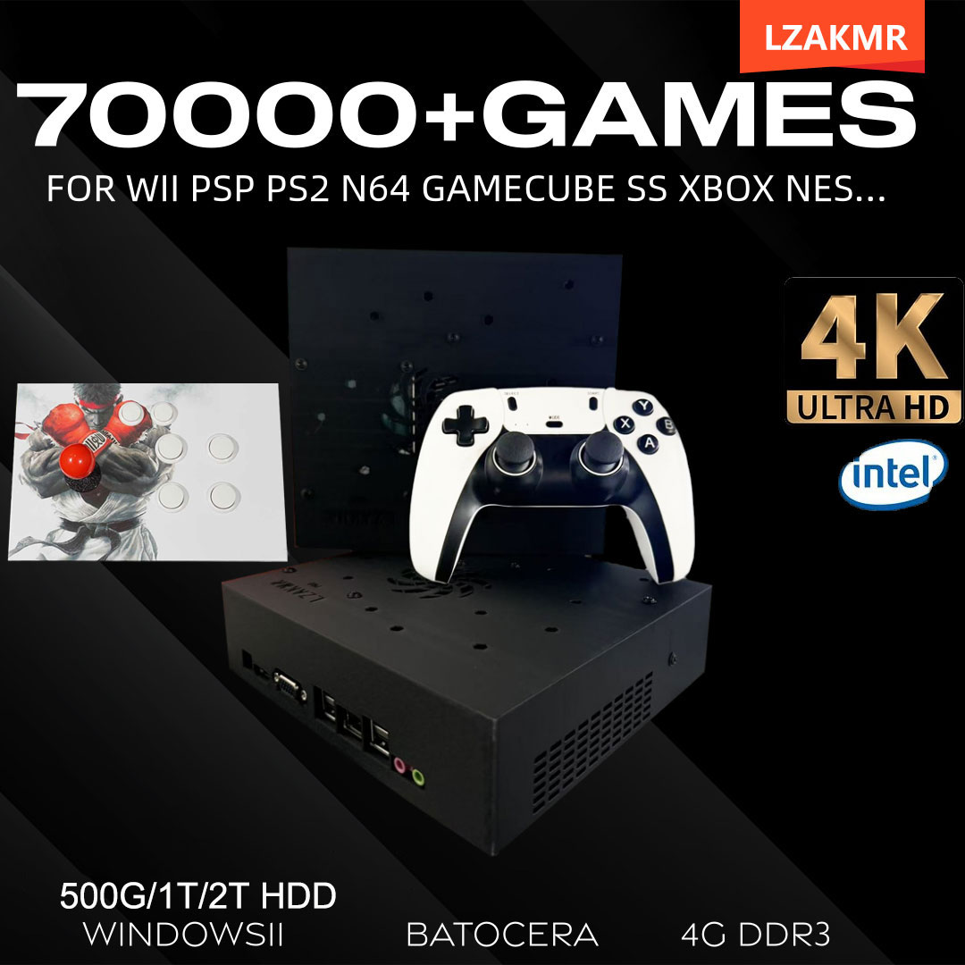 Retro Gaming Mini Pc - Retro Gaming Console 70000+ Games 2TB