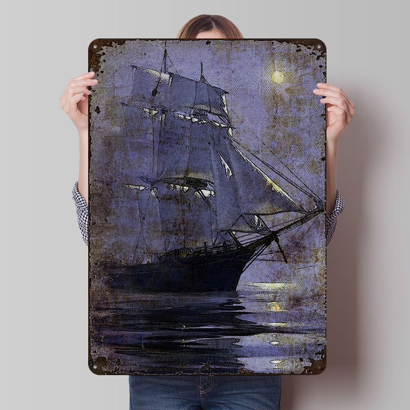 Oud schip gedrukte poster op m - Retro Gaming Bar recensie en prijs