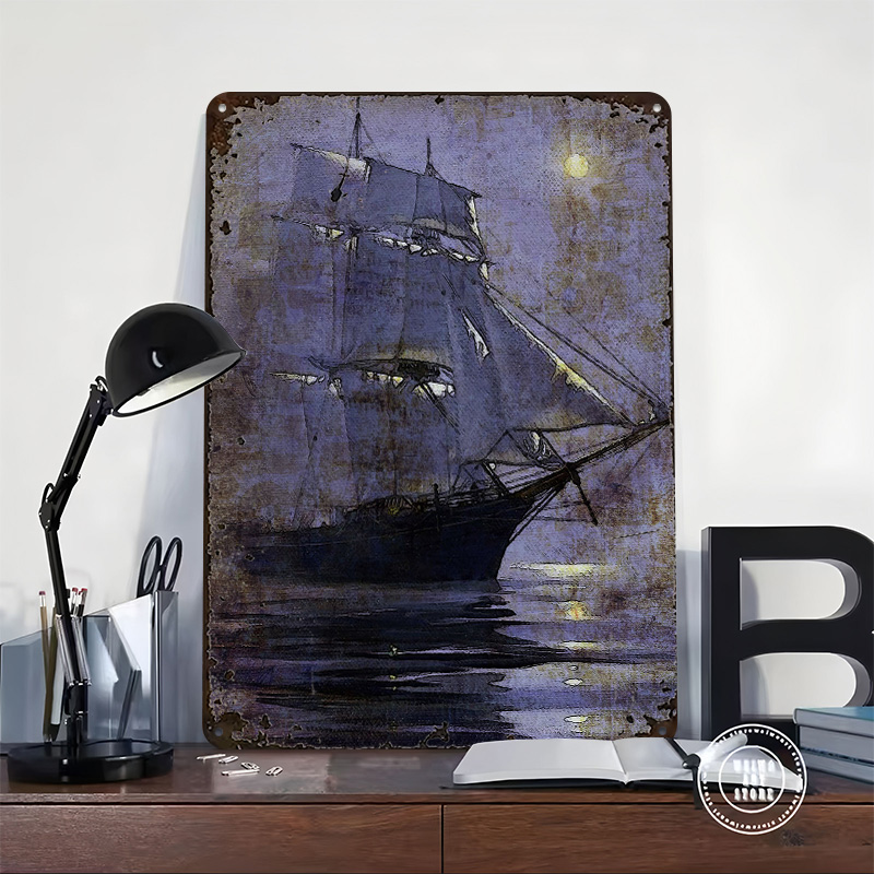 Oud schip gedrukte poster op m - Retro Gaming Bar recensie en prijs