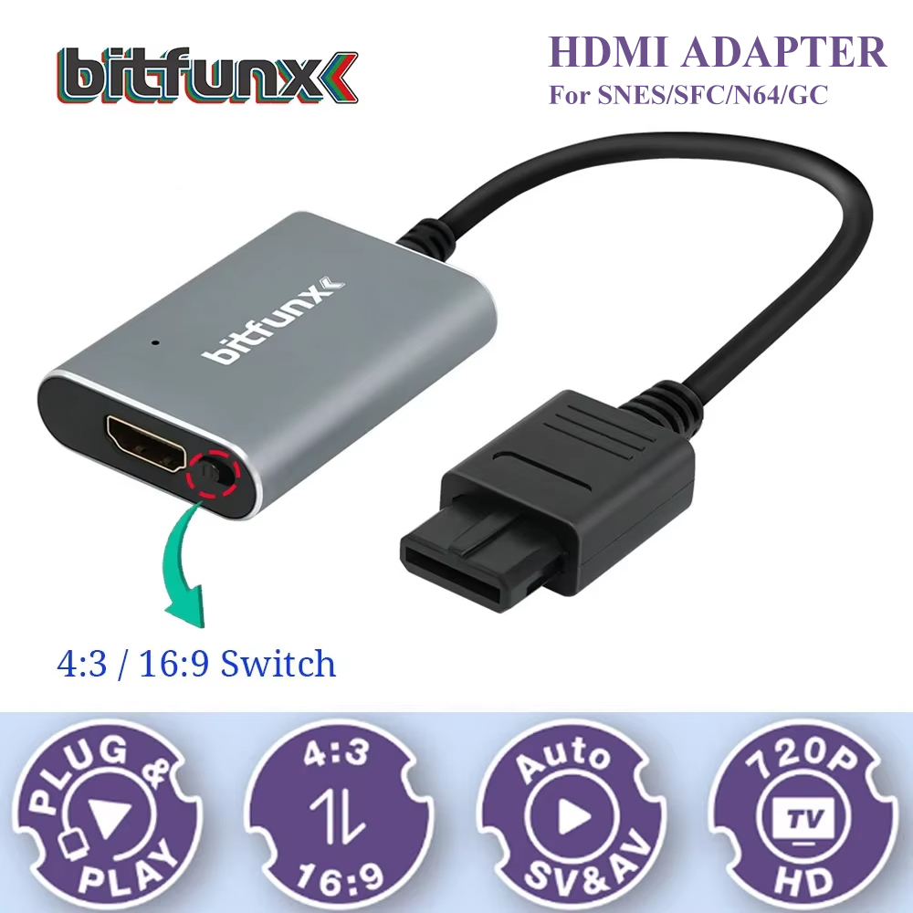 Bitfunx 720P Svideo/AV naar HD - Retro Gaming Handhelds recensie en prijs