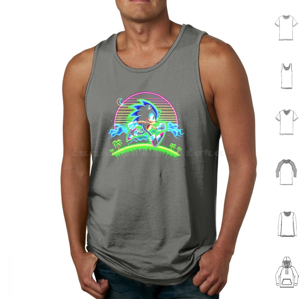 Neon tanktops print katoen The - Retro Gaming Icons recensie en prijs