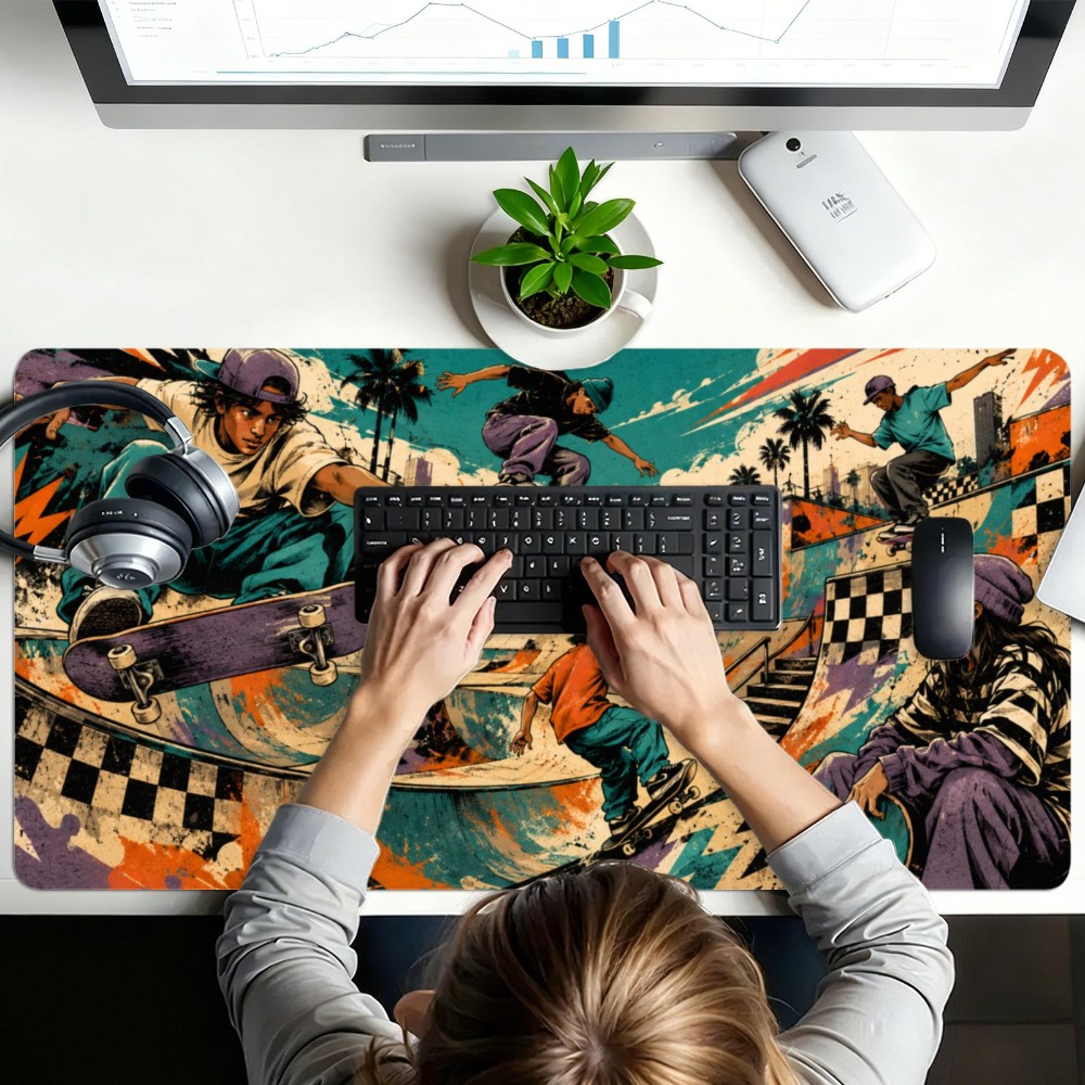 Coole tafelmat voor skateboard - Retro Gaming Keyboard And Mouse recensie en prijs